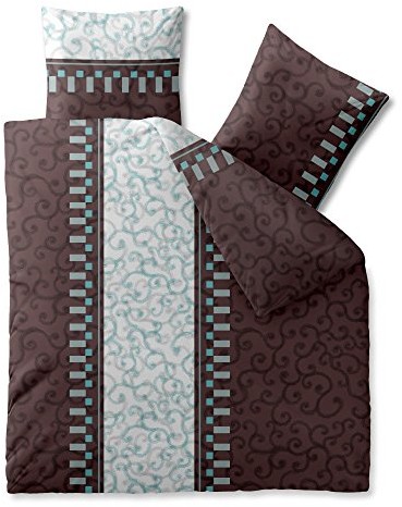 CelinaTex Pościel | różne rozmiary | bawełna renforcé OEKO-TEX | Fashion Jendra, brązowy, 200 x 200 cm 3339
