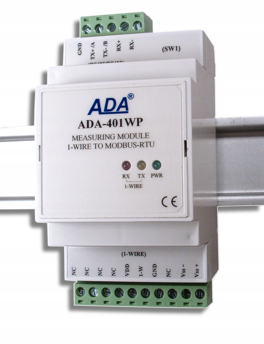Moduł pomiarowy 1-WIRE na Modbus-rtu ADA-401WP