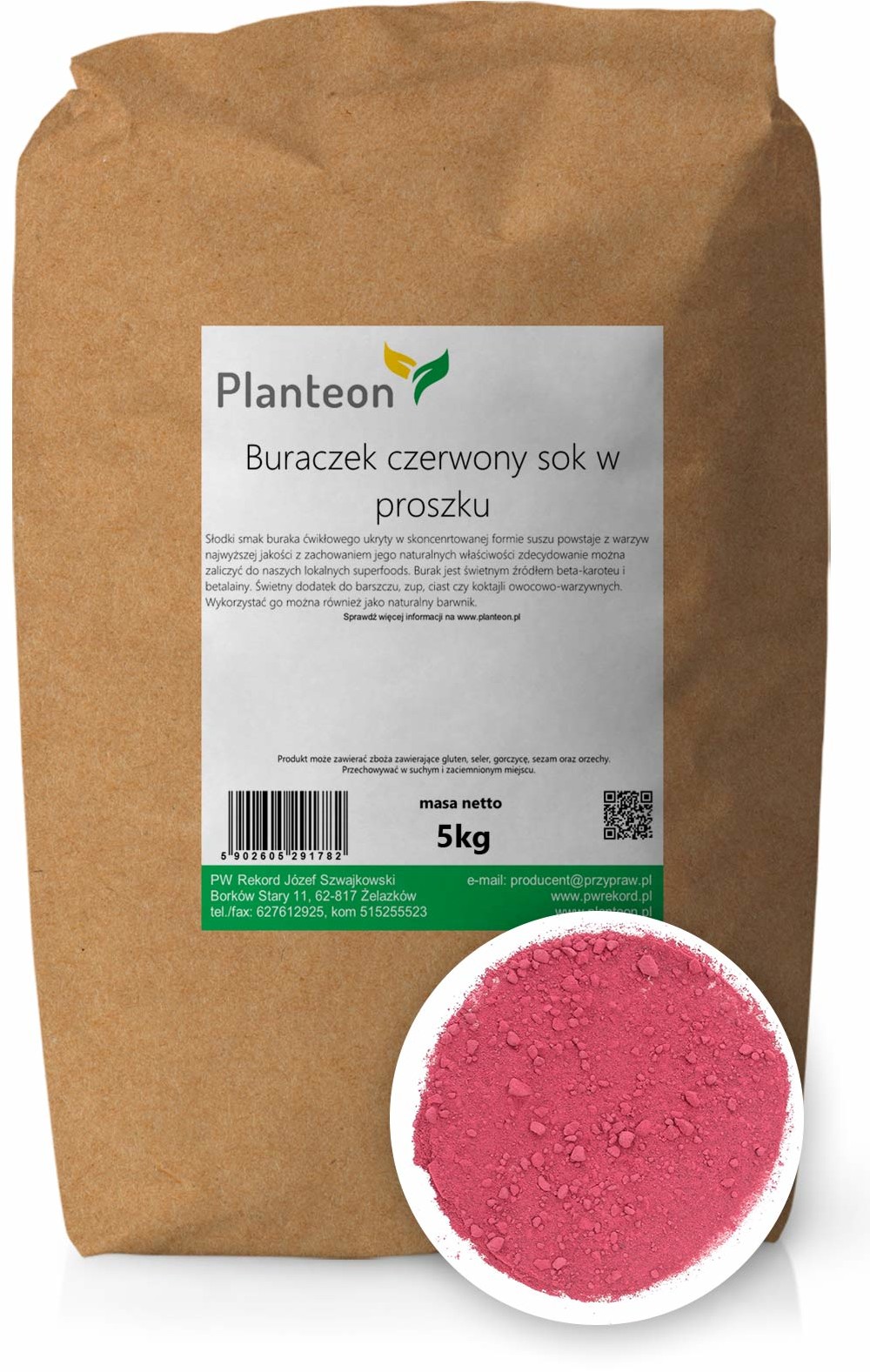 Planteon Buraczek czerwony sok w proszku 5kg 2-0049-07-6