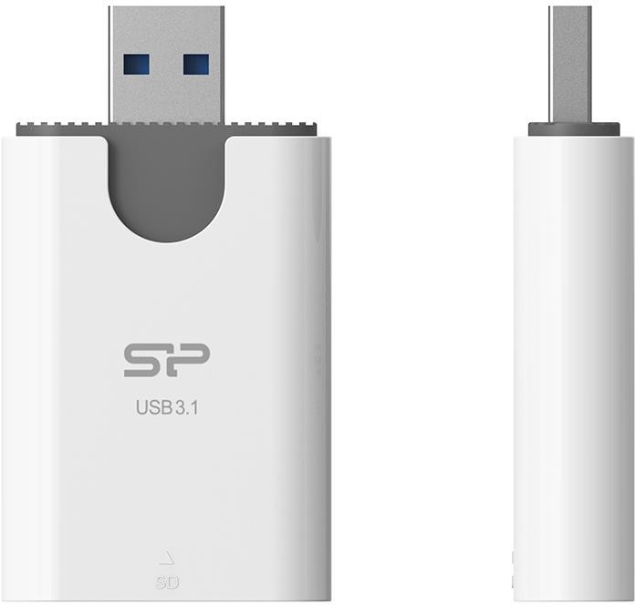 Silicon Power Combo USB 3.1 Czytnik kart microSD i SD, Biały SPU3AT3REDEL300W