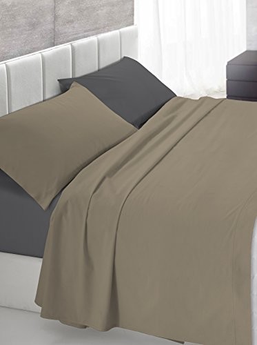 Italian Bed Linen Bielizna  łóżko podwójne łóżko 250 x 300 cm, 250 x 300 cm CL-NC147_Tortora - Fumo-2 Piaz 250x300