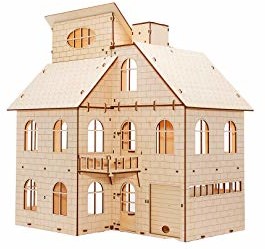 Eco Wood Art Eco Wood Art Loll House EWA 3D drewniane puzzle dla młodzieży i dorosłych - domek dla lalek model