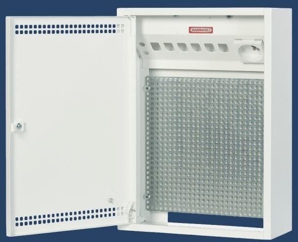 Karwasz Rozdzielnica natynkowa MRN-1 Patch panel gniazdo 250v 2P+Z płyta montażowa perforowana 255x350x100 MRN-1 MRN-1