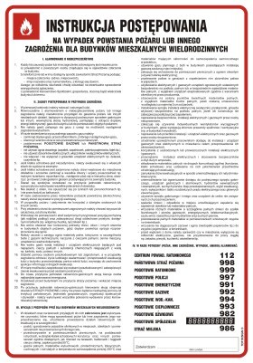 TD DB017 Instrukcja postępowania na wypadek powst. pożaru lub innego zagrożenia dla budynków mieszk. wielorodzinnych