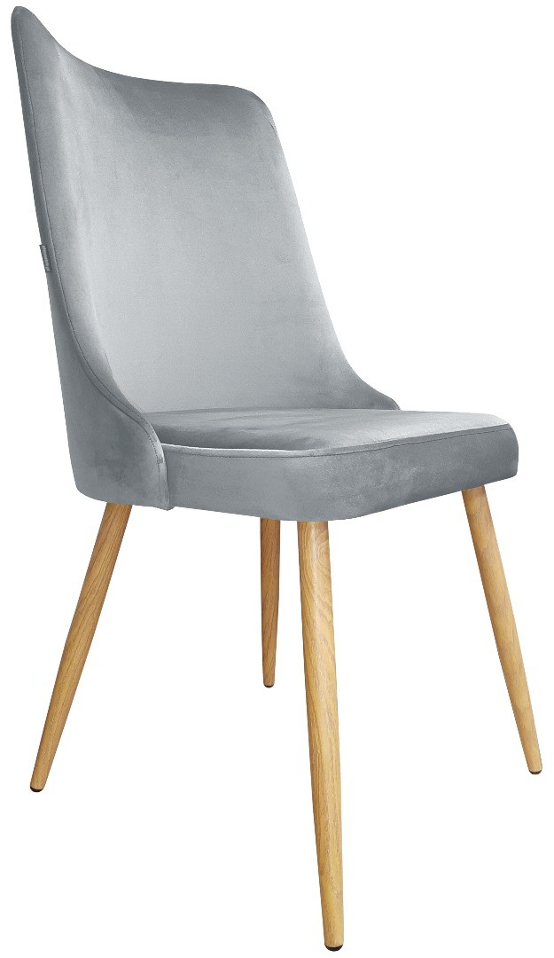 Atos Krzesło CYPRIAN 2 VELVET szare/dąb z do salonu VICTOR-DAB-MG17