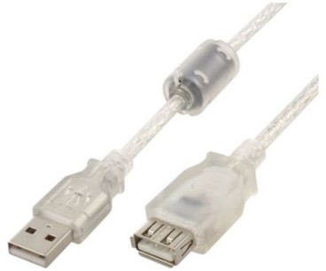 Gembird Kabel USB A USB A F-M 1,8m transparentny CCF-USB2-AMAF-TR-6