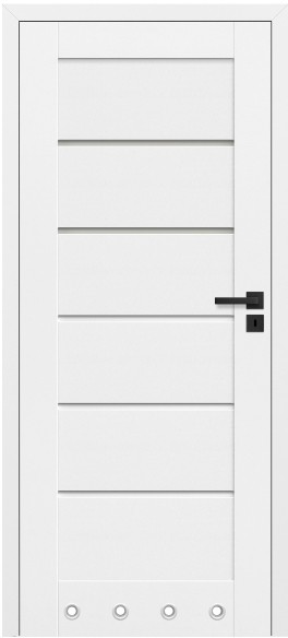 Drzwi bezprzylgowe z tulejami Toreno 70 lewe kredowo-białe