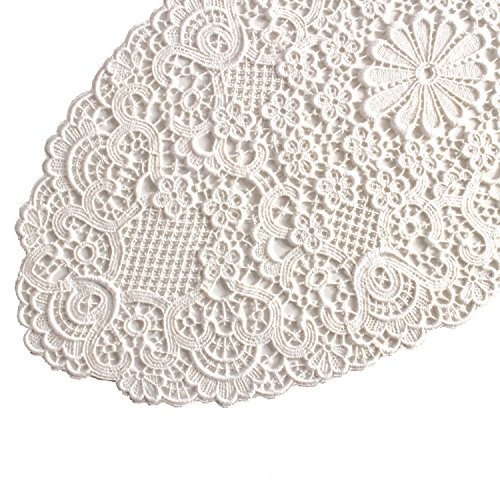 Plauener Spitze by Modespitze Plauener Spitze koronka 2204 _ E _ 3060 obrus admeto, by Mode 30x60 cm owalny, kremowy 2204_e_3060