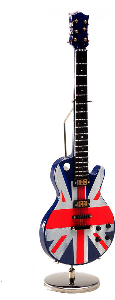 Batek Mini Music, Gitara elektryczna z motywem flagi, figurka, 22 cm