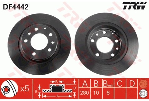 TRW Tarcza hamulcowa DF4442
