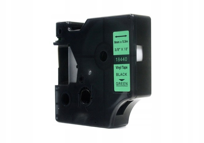 Dymo Taśma Rhino Czarny na Zielonym 9mm x 5,5m Win