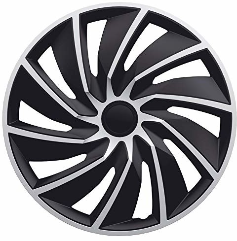 Autostyle Silver/Black zestaw kołpaków ozdobnych Turbo 16 cali srebrny/czarny