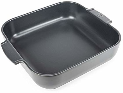 Peugeot Appolia kwadratowa forma do zapiekania z uchwytami, ceramika, łupek / szary, 8,2 x 36 x 36 cm, pojemność: ok. 4,5 l, 60145.