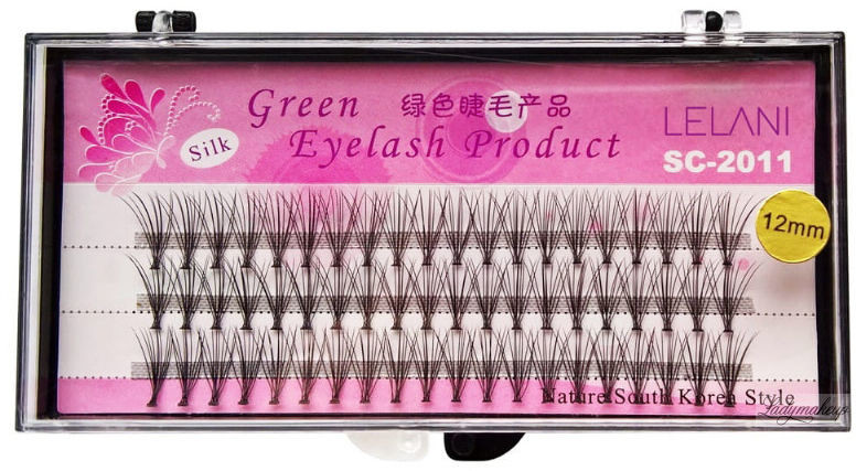 Green Eyelash Lelani LELANI - Silk Product - Jedwabne kępki sztucznych rzęs - Standard - SC-2011 - 12 mm