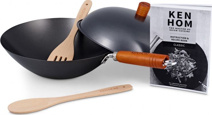 Ken Hom Patelnia  zestaw patelni wok Ken Hom 31 cm stal/drewno 5 szt twm_592434