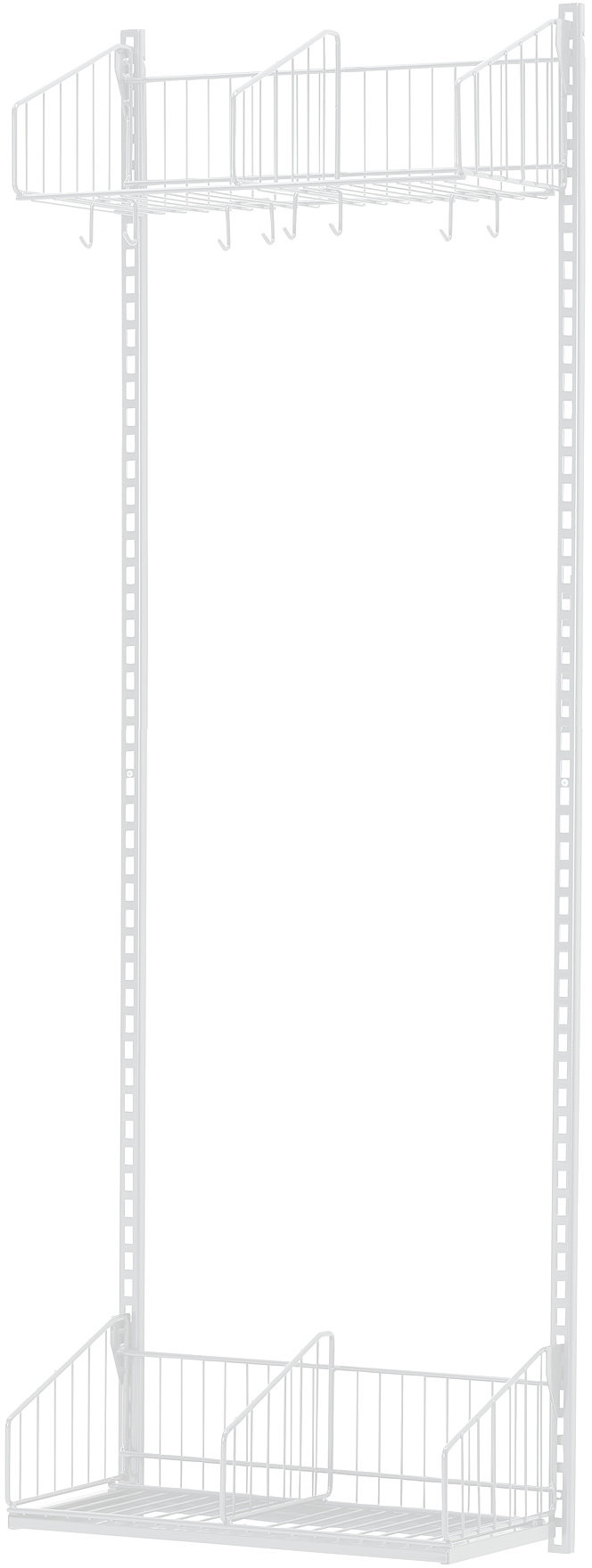 AJ Produkty Ścienny regał do szatni TRD, moduł podstawowy, 600x2000 mm, biały