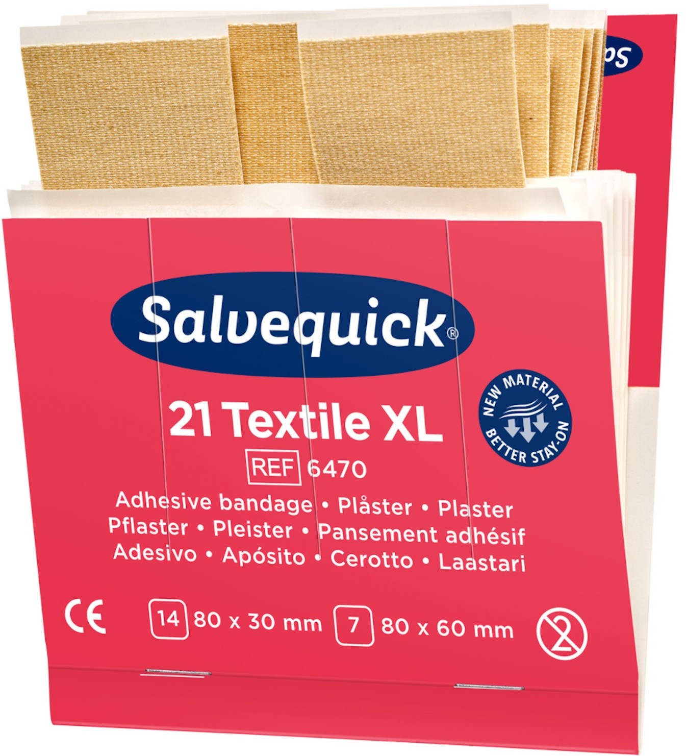 Cederroth Plaster Opatrunkowy Tekstylny Duży Salvequick 2 Opakowania - 42 Sztuki