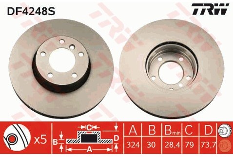 TRW Tarcza hamulcowa DF4248S