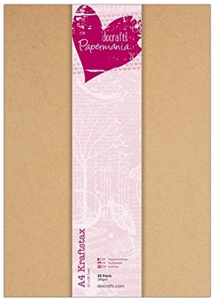 Docrafts Papermania papier typu Kraft, format A4, 280 g, 25 arkuszy PMA 160604