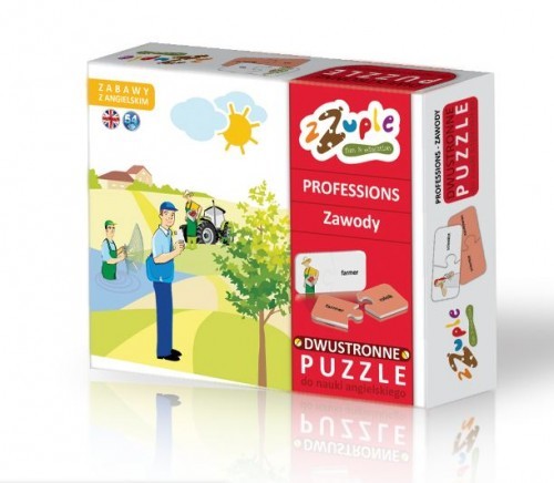 zzuple DWUSTRONNE PUZZLE DO NAUKI ANGIELSKIEGO-ZAWODY PROFESSIONS