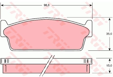 TRW Zestaw klocków hamulcowych, hamulce tarczowe GDB1021