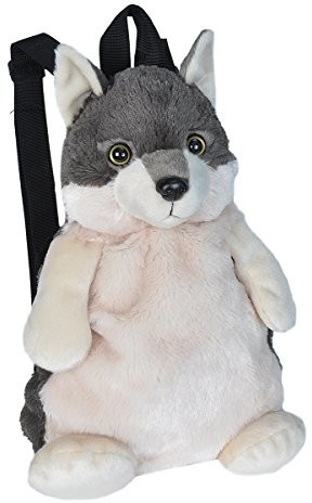 Wild Republic Wild Republic 20991 plecak wilk, miękki zintegrowany plecak, przytulanka zabawka, 36 cm, wiele 20991