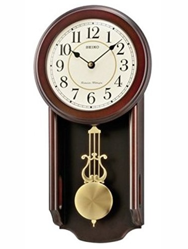 Seiko na ścianę zegar wahadłowy analogowy drewno brązowy qxh063b QXH063B