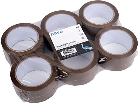 Unbekannt PAVO kasetka na 8000272 6 rolki Premium PP Pack/taśmy klejącej, Low Noise/cichy Abro bogactwo, 66 m, 50 MM, brązowy 8000272