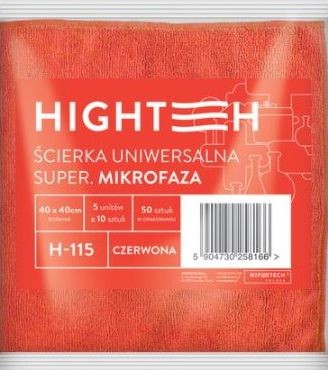 Hightech Hightech Uniwersalna ściereczka z mikrofazy 40x40 cm Czerwona H-115