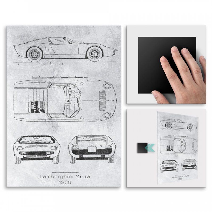 Pix4home Plakat metalowy Lamborghini Miura Projekt Stone L POS-L-03049