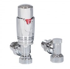 WARMTEC Zestaw zaworów kątowych termostatycznych do grzejnika Warmtec chrom