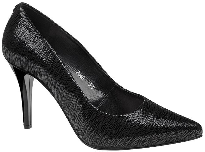 Mateo PALAZZO Czółenka Szpilki PALAZZO 2040-BR37-N Black Snake Czarne 52276