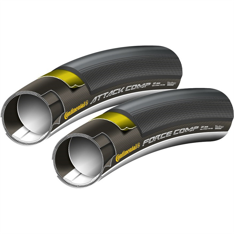 Continental Zestaw szytek Grand Prix Attack + Force Comp czarny / Rozmiar koła: 28