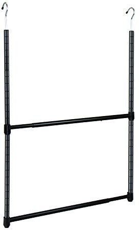Unbekannt Ocean Star 2-Tier Portable Adjustable Closet Hanger Rod, Black ACR1545B
