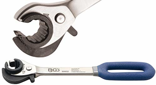 BGS klucz oczkowy z grzechotką, otwarta, 12 MM, 1 sztuki, 30832
