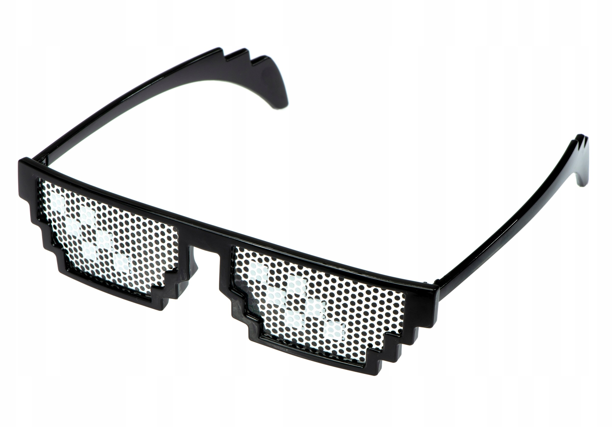 Retro Okulary Pikselowe Pixelowe Thug Life Czarne