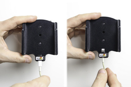Brodit AB Uchwyt do Apple iPhone X z możliwością wpięcia kabla lightning USB 514997