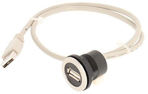 Schlegel 23.001.557 gniazda USB-stal nierdzewna z zamkiem z przodu, 1 X gniazdo USB, typ A i z tyłu, 1 X USB2.0 kabel o długości 60 cm z wtyczką typu A, Metaliczny 23.001.557