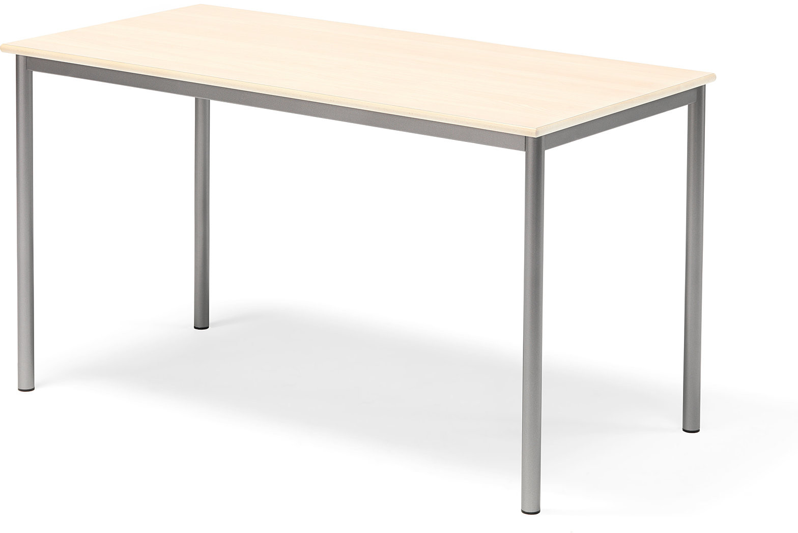 AJ Produkty Stół BORS, 1400x700x760 mm, laminat brzoza, szary aluminium