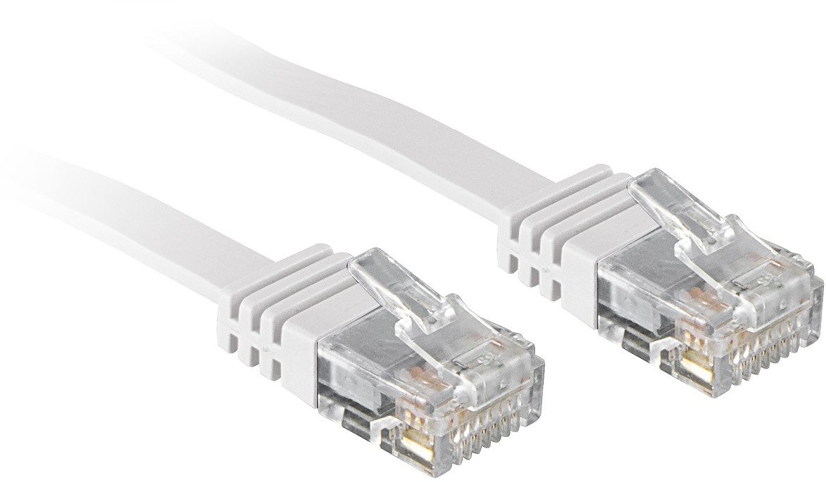 Lindy 47505 Kabel sieciowy skrętka) RJ45 Cat.6 U/UTP płaski Biały 10m LY-47505