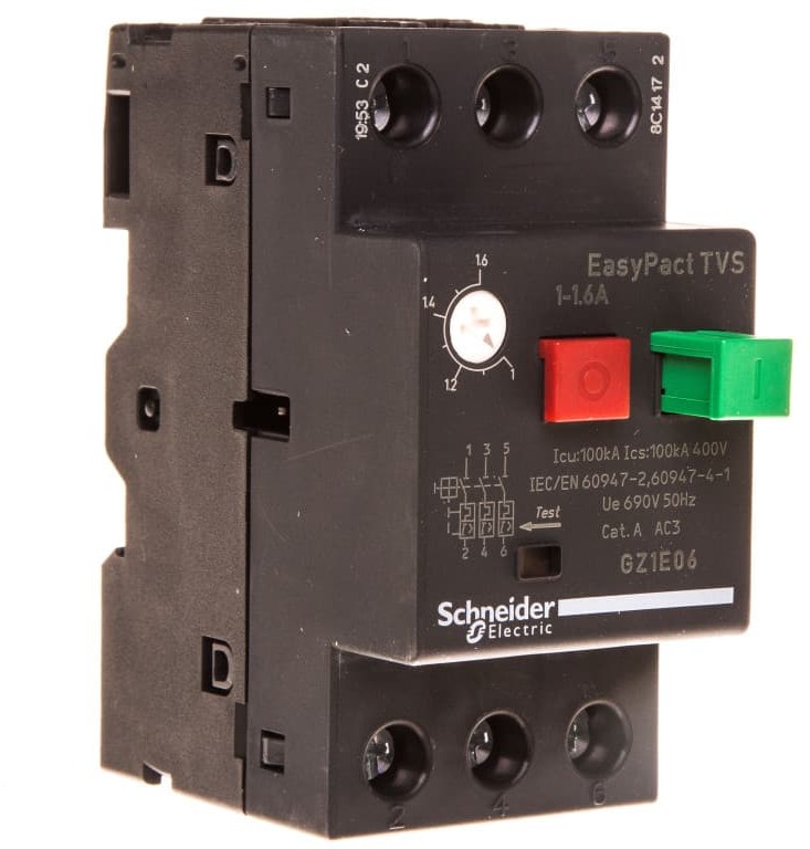 Schneider Electric Wyłącznik silnikowy 3P 0,55kW 1,0-1,6A GZ1E06 GZ1E06