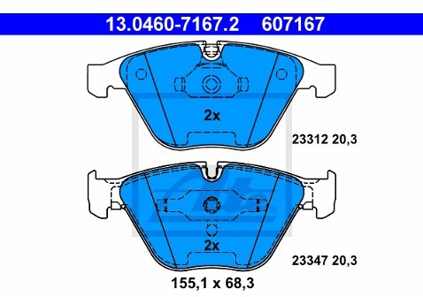 ATE Klocki hamulcowe - komplet 13.0460-7167.2