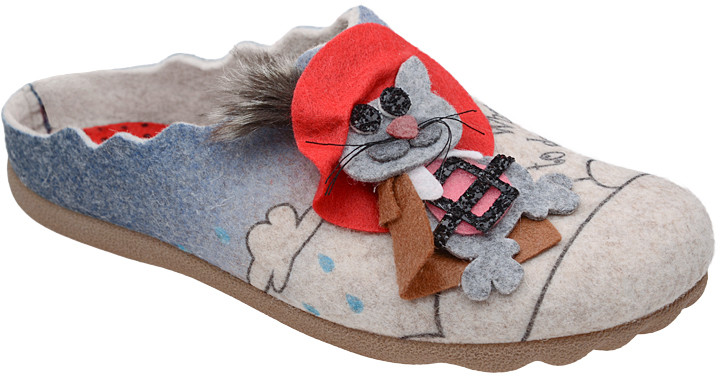 Manitu Kapcie 320570-8 Beige Puss in Boots Pantofle domowe Ciapy 29304