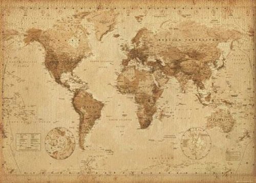 Empire Mapy  Antique Style  Mini Poster mapy świata karty  rozmiar 50 x 40 cm + artykuły dodatkowe 421180