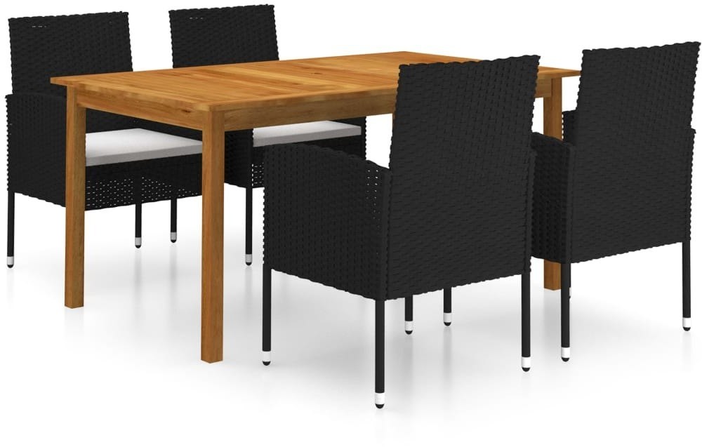 vidaXL 5-częściowy zestaw mebli ogrodowych, czarny 3067741