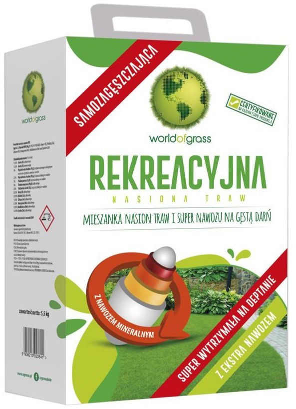 WORLD OF GRASS Nasiona trawy na tereny sportowe 5.5kg samozagęszczjąca World of grass