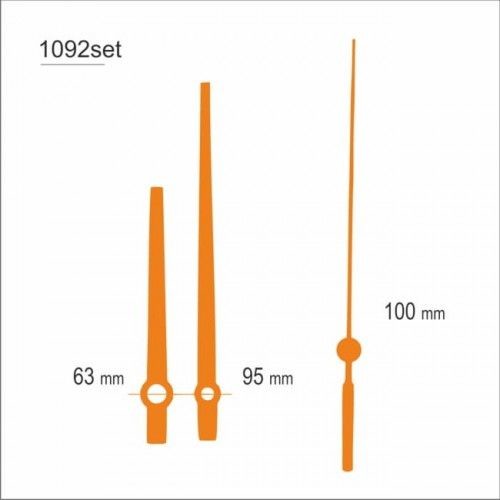 Atrix Komplet wskazówek zegarowych /pomarańcz 1092SET