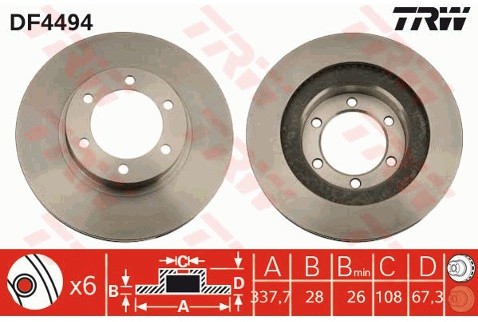 TRW Tarcza hamulcowa DF4494