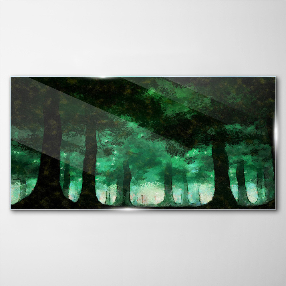 PL Coloray Obraz na Szkle malarstwo las drzewa 140x70cm