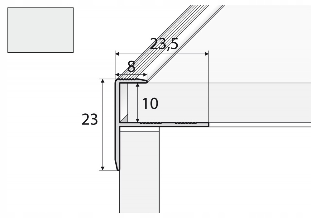 Profil schodowy do glazury A85 - 100cm Alu. Natura